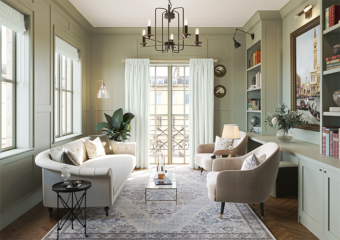 Lace Stripes, Emerald - Made to Measure Curtains - Image 14